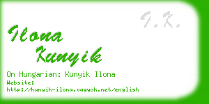 ilona kunyik business card
